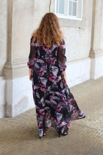 Indlæs billede til gallerivisning Alfrida kjole sommer blomster sort Divans
