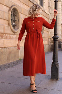 Divans kjole sommer rød Bolette