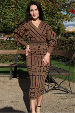 Indlæs billede til gallerivisning Divans kjole efterår sort brun cardigan Olivie
