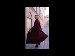 Indlæs og afspil video i gallerivisning Divans kjole sæt cardigan rød sort efterår Elfy
