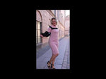 Indlæs og afspil video i gallerivisning Divans kjole sæt cardigan efterår lyserød sort efterår
